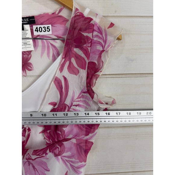 Rampage Dress Womens 7 Pink Floral Chiffon Slip Midi Lace Trim Sundress Y2K - Picture 7 of 11